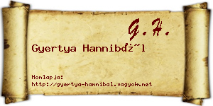 Gyertya Hannibál névjegykártya